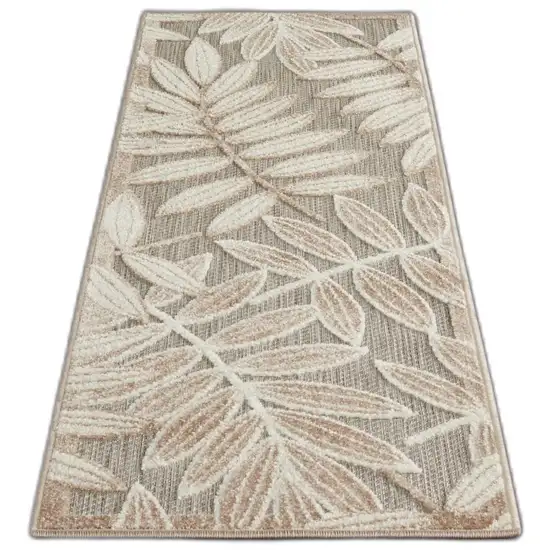 Natural Leaves Indoor Outdoor Runner Rug Photo 7