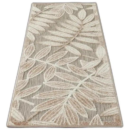 Natural Leaves Indoor Outdoor Runner Rug Photo 8