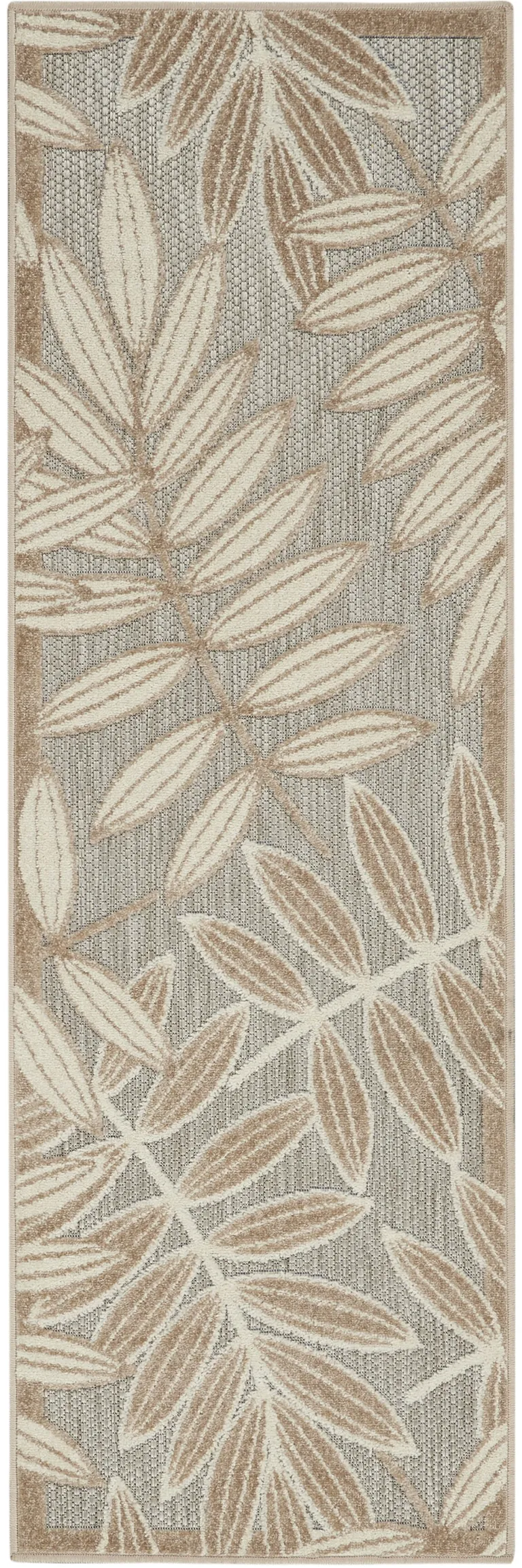 Natural Leaves Indoor Outdoor Runner Rug Photo 4