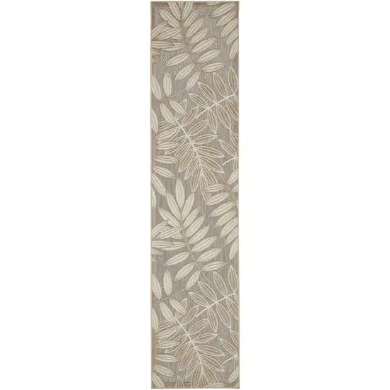 Gray And Ivory Floral Indoor Outdoor Area Rug Photo 1