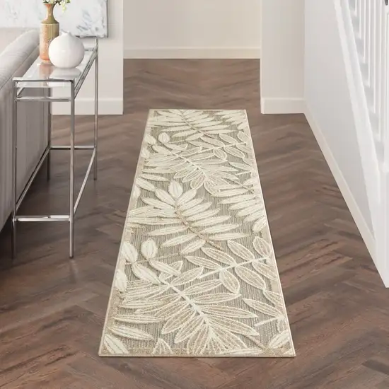 Natural Leaves Indoor Outdoor Runner Rug Photo 6