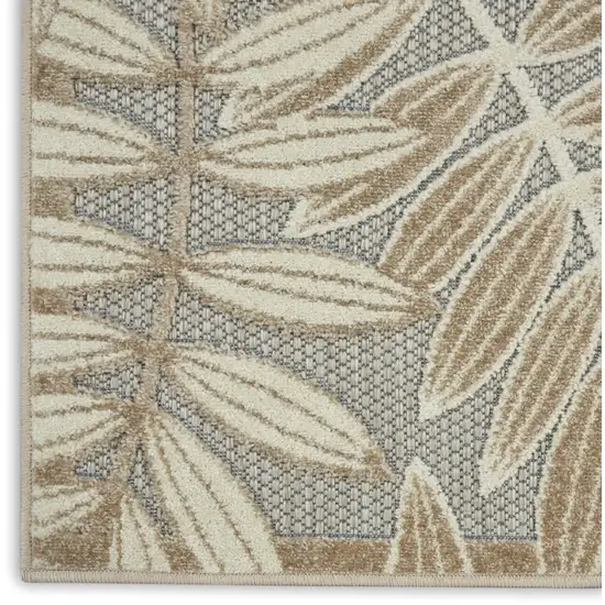 Gray And Ivory Floral Indoor Outdoor Area Rug Photo 7