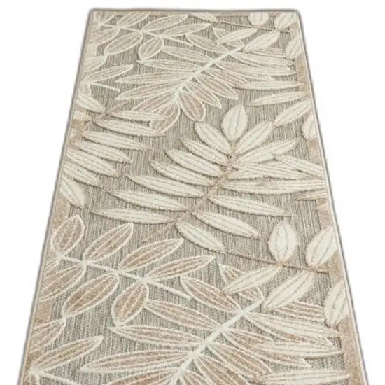 Natural Leaves Indoor Outdoor Runner Rug Photo 9