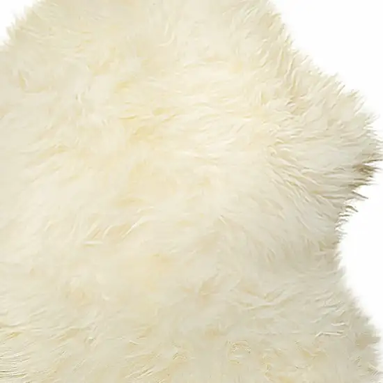 White Natural New Zealand Sheepskin Wool Area Rug Photo 6