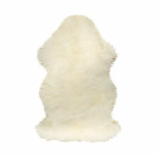 Natural New Zealand Sheepskin Wool Area Rug in White Photo 1