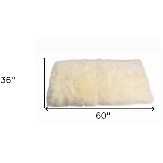 Natural Rectangular Sheepskin Area Rug Photo 9