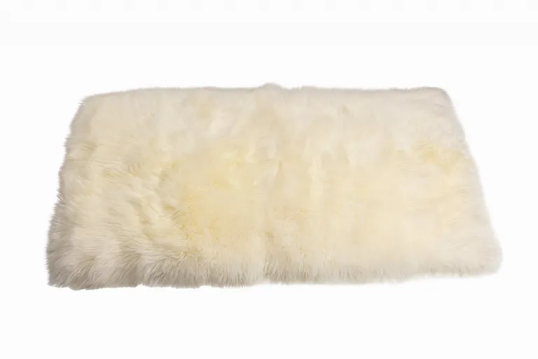 Natural Rectangular Sheepskin Area Rug Photo 1