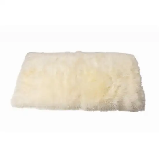 Natural Rectangular Sheepskin Area Rug Photo 8