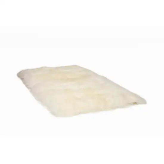 Natural Rectangular Sheepskin Area Rug Photo 2