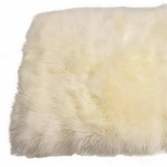 Natural Rectangular Sheepskin Area Rug Photo 6