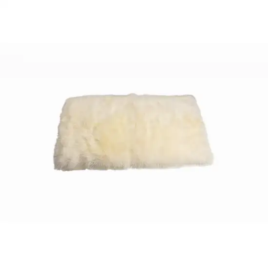 Natural Rectangular Sheepskin Area Rug Photo 1