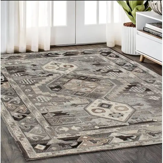 Natural Southwestern Hand Tufted Non Skid Area Rug Photo 1