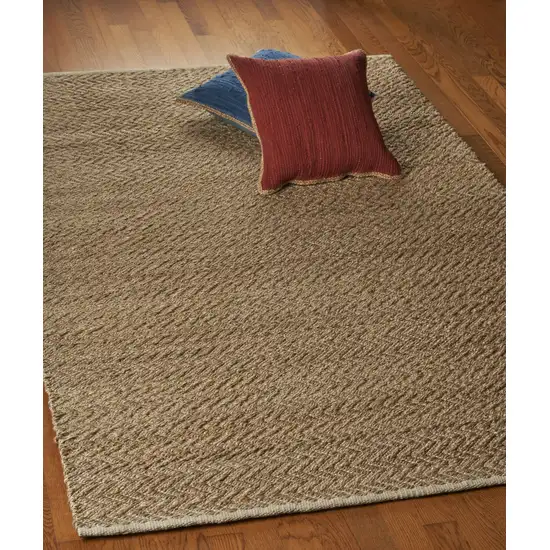 Natural Toned Chevron Pattern Area Rug Photo 8