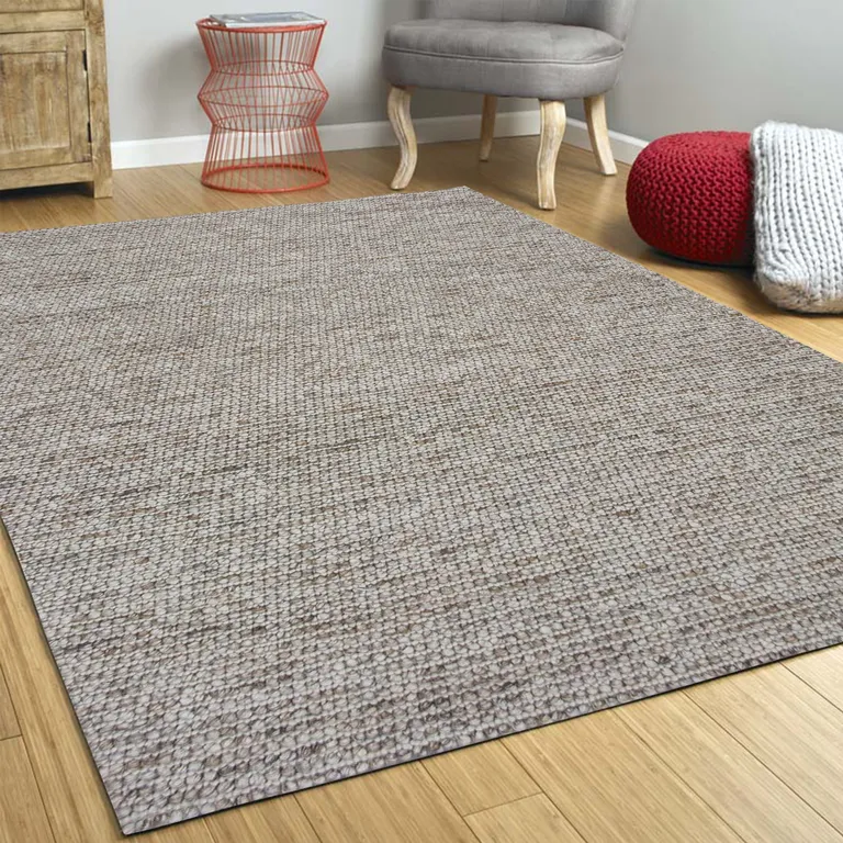 Natural Wool Boucle Berber Style Area Rug Photo 5