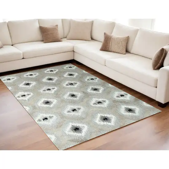 Natural Wool Southwestern Hand Tufted Non Skid Area Rug Photo 1