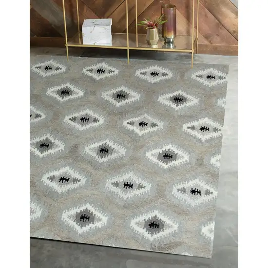 Natural Wool Southwestern Hand Tufted Non Skid Area Rug Photo 6