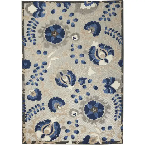 Blue And Gray Indoor Outdoor Area Rug Photo 6