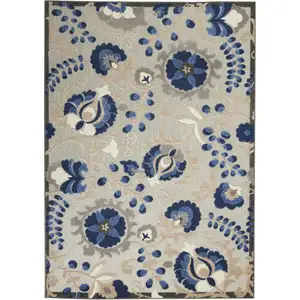 Photo of Natural and Blue Indoor Outdoor Area Rug