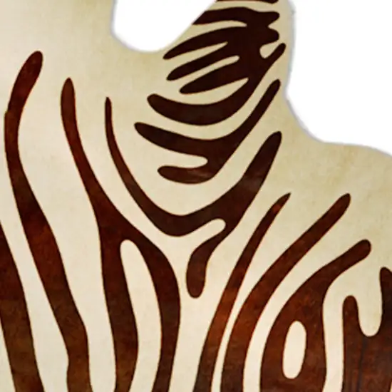 Natural and Brown Zebra Print Genuine Cowhide Area Rug Photo 4