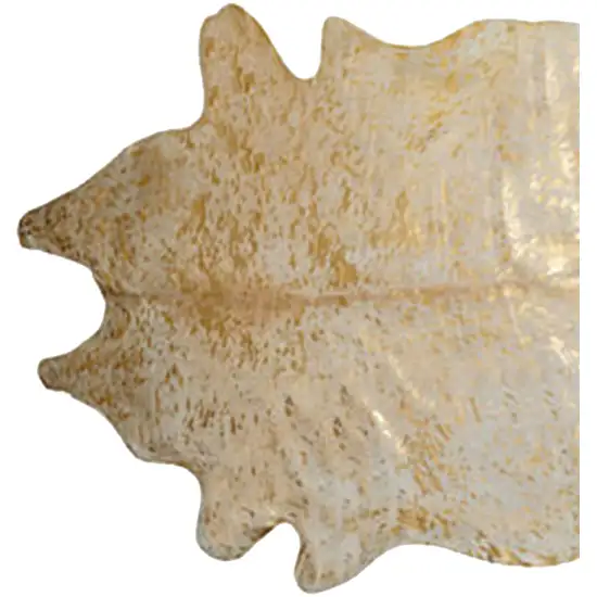 Natural and Gold Genuine Cowhide Area Rug Photo 2