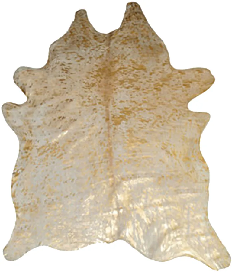 Natural and Gold Genuine Cowhide Area Rug Photo 1