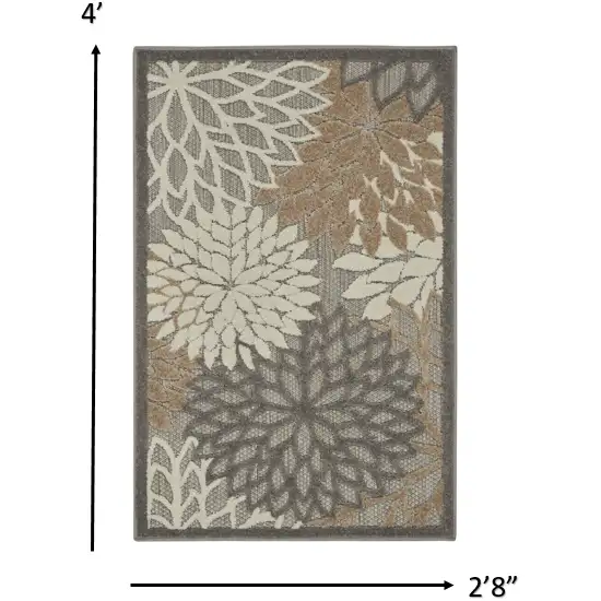 Natural and Gray Indoor Outdoor Area Rug Photo 5