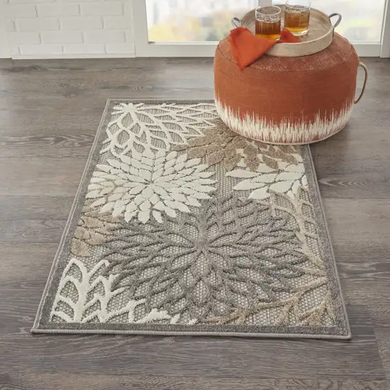 Natural and Gray Indoor Outdoor Area Rug Photo 6