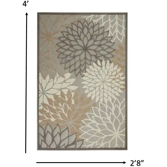 Natural and Gray Indoor Outdoor Area Rug Photo 6