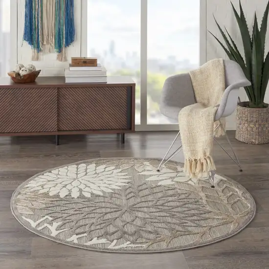 Natural and Gray Indoor Outdoor Area Rug Photo 8