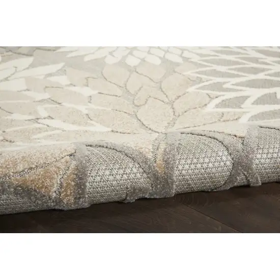 Gray And Ivory Indoor Outdoor Area Rug Photo 3