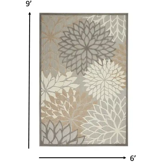 Natural and Gray Indoor Outdoor Area Rug Photo 6