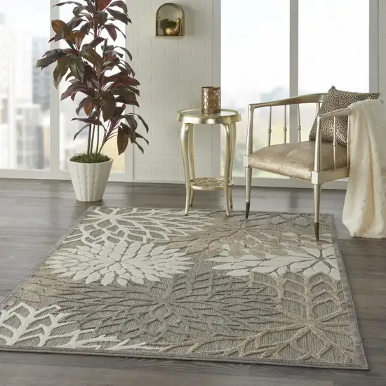 Natural and Gray Indoor Outdoor Area Rug Photo 8