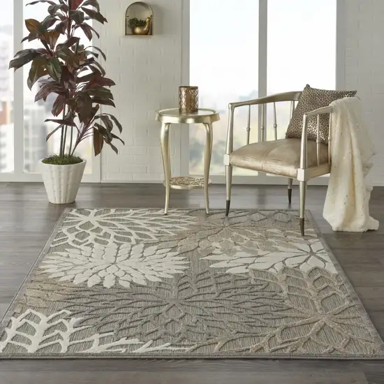 Natural and Gray Indoor Outdoor Area Rug Photo 7