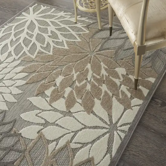 Natural and Gray Indoor Outdoor Area Rug Photo 4