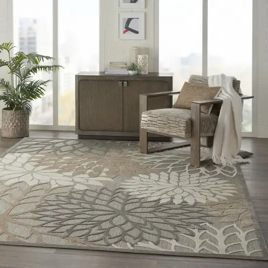 Natural and Gray Indoor Outdoor Area Rug Photo 8