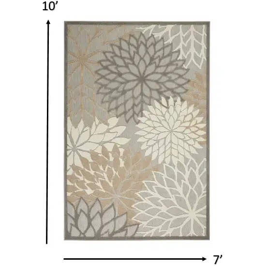 Natural and Gray Indoor Outdoor Area Rug Photo 5