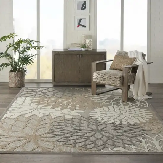 Natural and Gray Indoor Outdoor Area Rug Photo 6