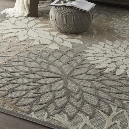 Natural and Gray Indoor Outdoor Area Rug Photo 7