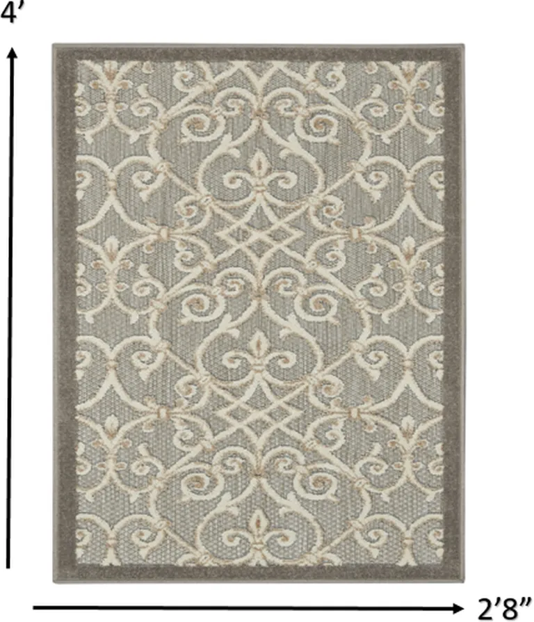 Natural and Gray Indoor Outdoor Area Rug Photo 5