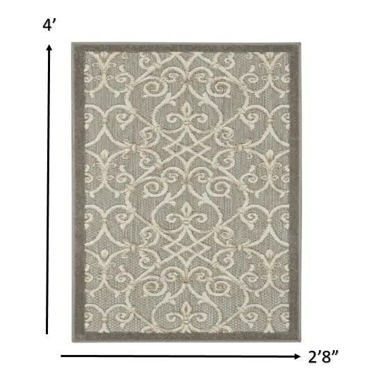 Natural and Gray Indoor Outdoor Area Rug Photo 5