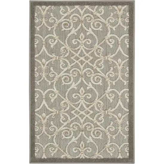 Natural and Gray Indoor Outdoor Area Rug Photo 9
