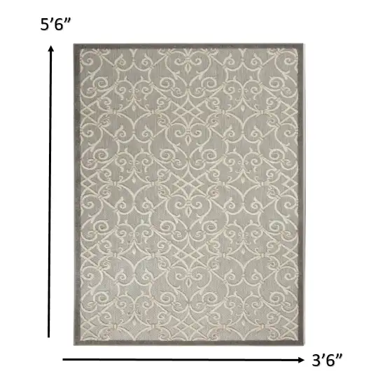 Natural and Gray Indoor Outdoor Area Rug Photo 5