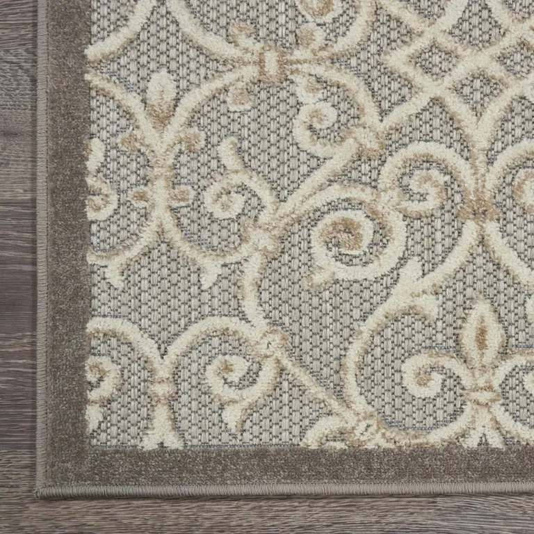 Natural and Gray Indoor Outdoor Area Rug Photo 3