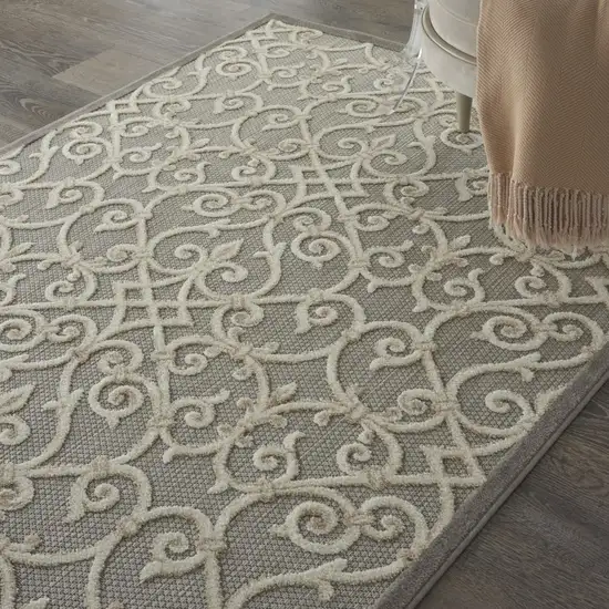 Natural and Gray Indoor Outdoor Area Rug Photo 4