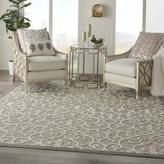 Natural and Gray Indoor Outdoor Area Rug Photo 7