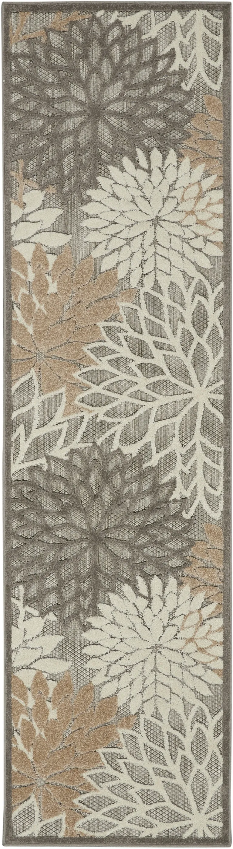 Natural and Gray Indoor Outdoor Runner Rug Photo 3