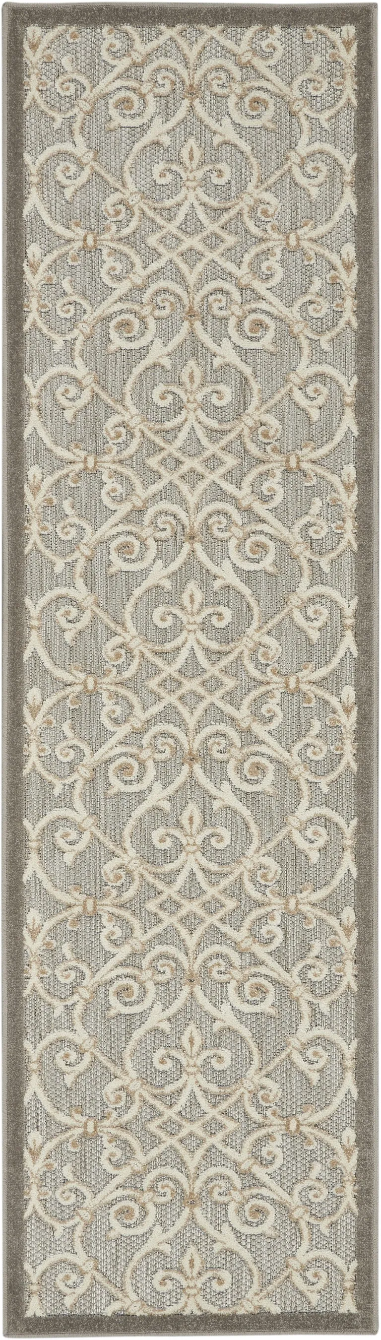 Natural and Gray Indoor Outdoor Runner Rug Photo 5