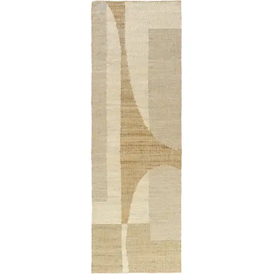 Natural and Ivory Abstract Hand Woven Area Rug Photo 2