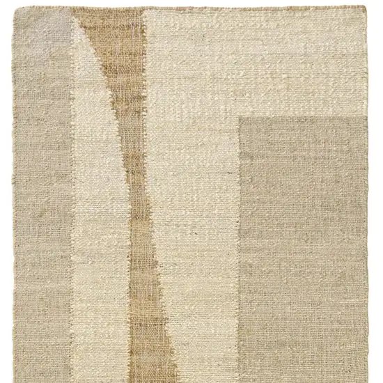 Natural and Ivory Abstract Hand Woven Area Rug Photo 5