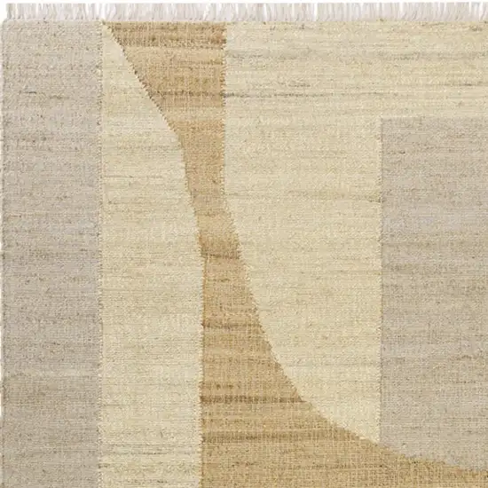 Natural and Ivory Abstract Hand Woven Area Rug Photo 5